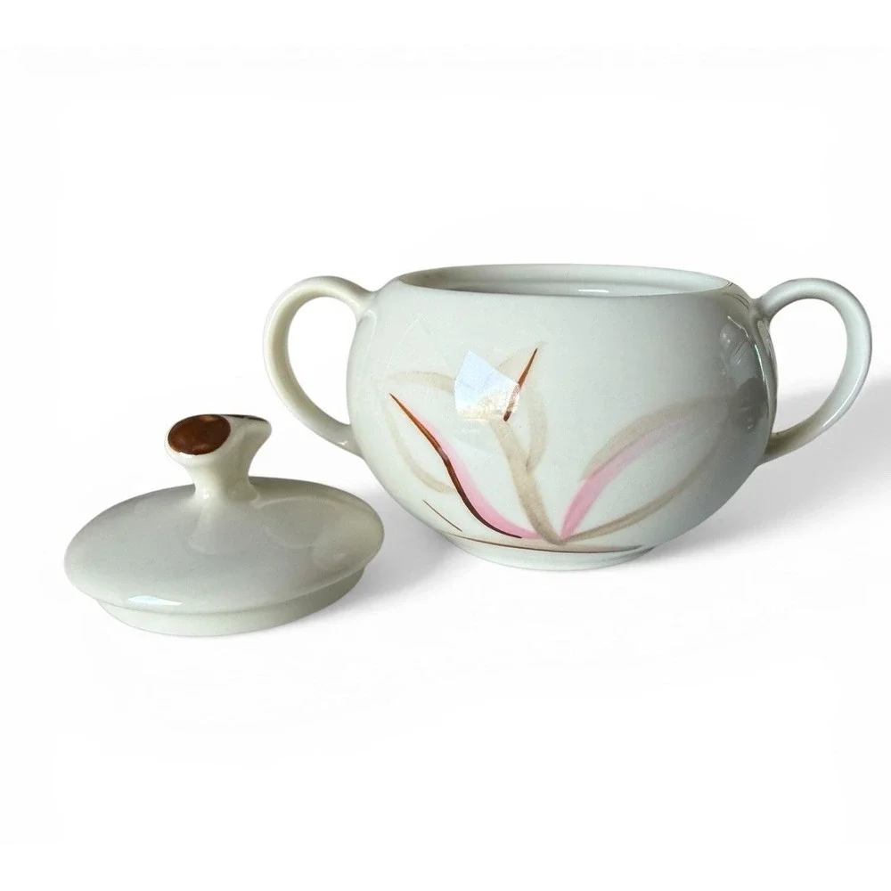 MCM Winfield True Porcelain Dragon Flower‎ Covered Sugar Bowl w/ Lid USA